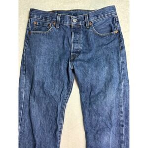 Levis 501 Original Fit Mens Blue Denim Button Fly Straight Leg Jeans W30 L24